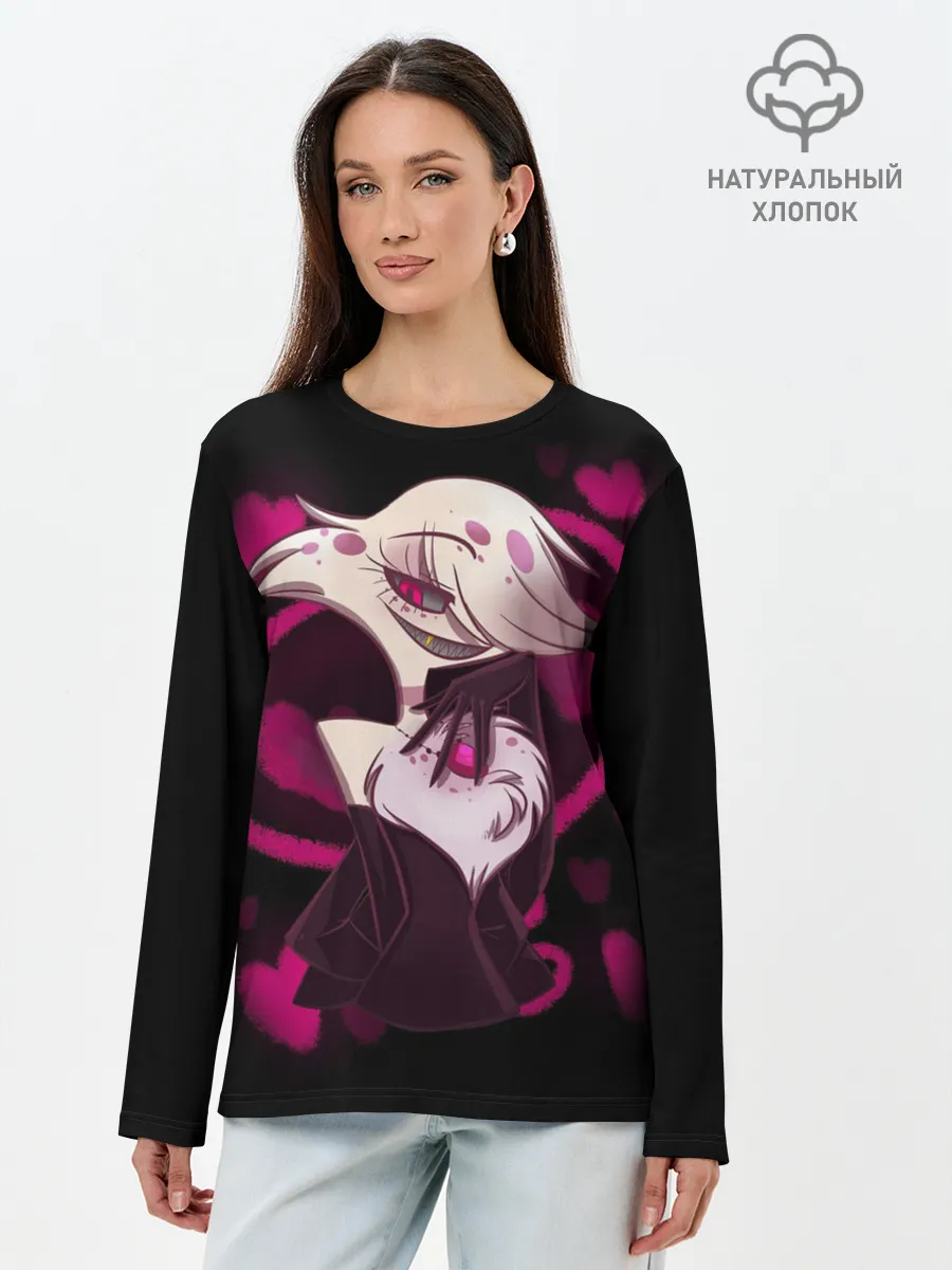 Лонгслив женский. Хлопок / Hazbin Hotel