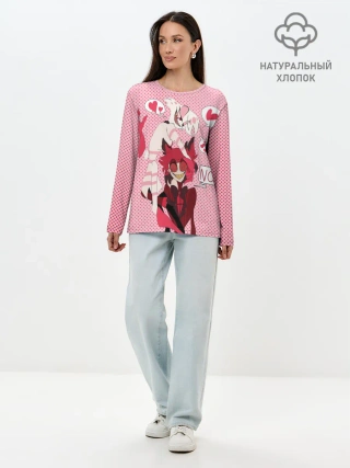 Лонгслив женский. Хлопок / Hazbin Hotel