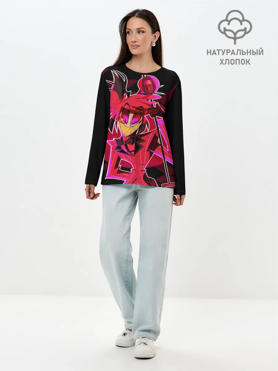 Лонгслив женский. Хлопок / Отель хазбин