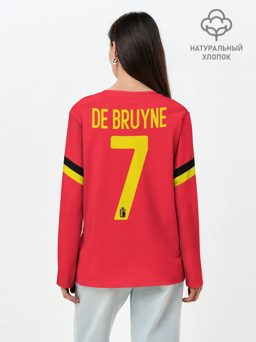 Лонгслив женский. Хлопок / De Bruyne home EURO 2020