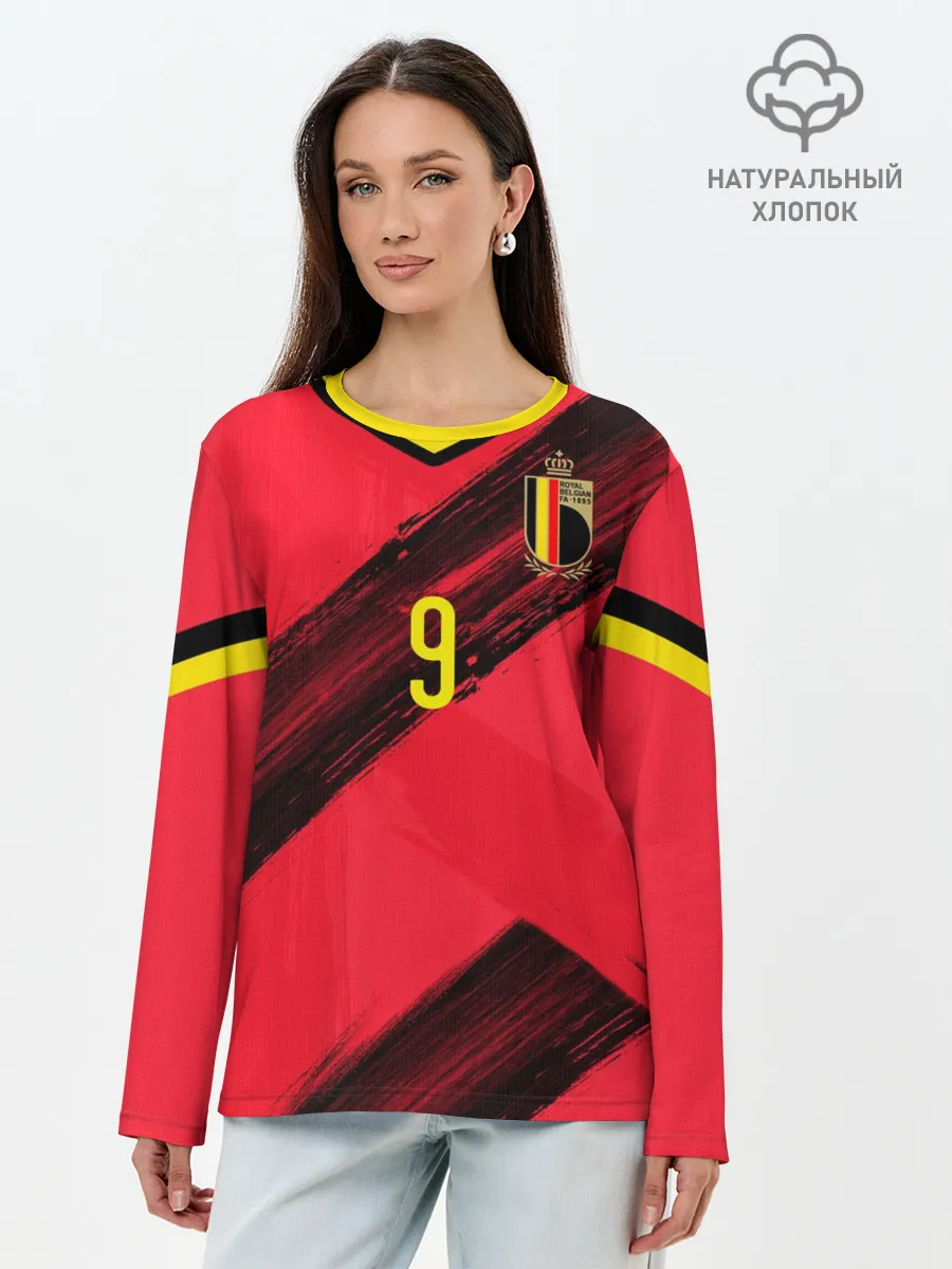 Лонгслив женский. Хлопок / Lukaku home EURO 2020