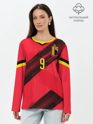 Лонгслив женский. Хлопок / Lukaku home EURO 2020
