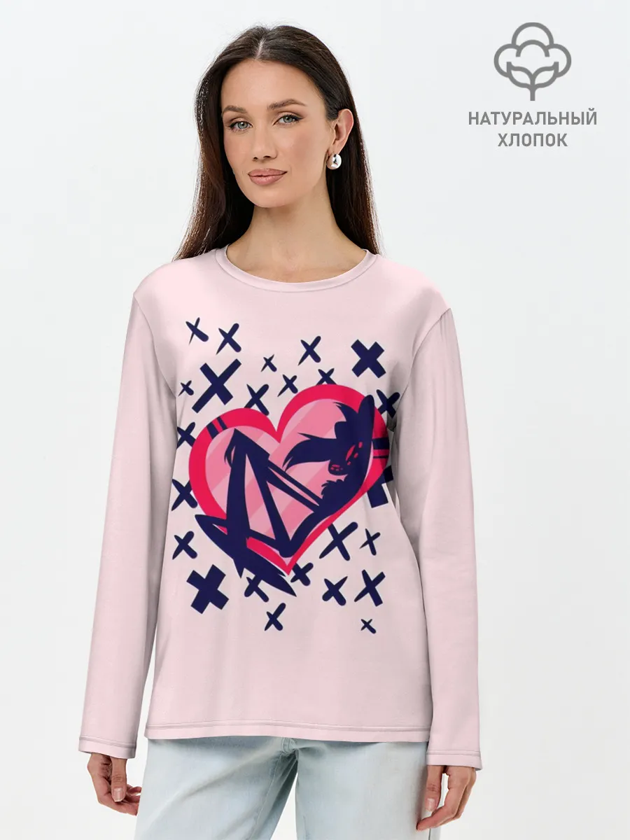 Лонгслив женский. Хлопок / Отель Хазбин