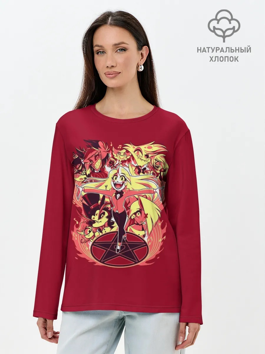 Лонгслив женский. Хлопок / Hazbin Hotel