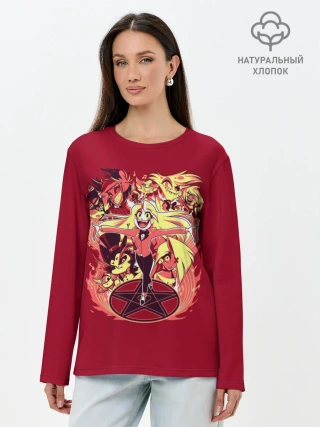 Лонгслив женский. Хлопок / Hazbin Hotel