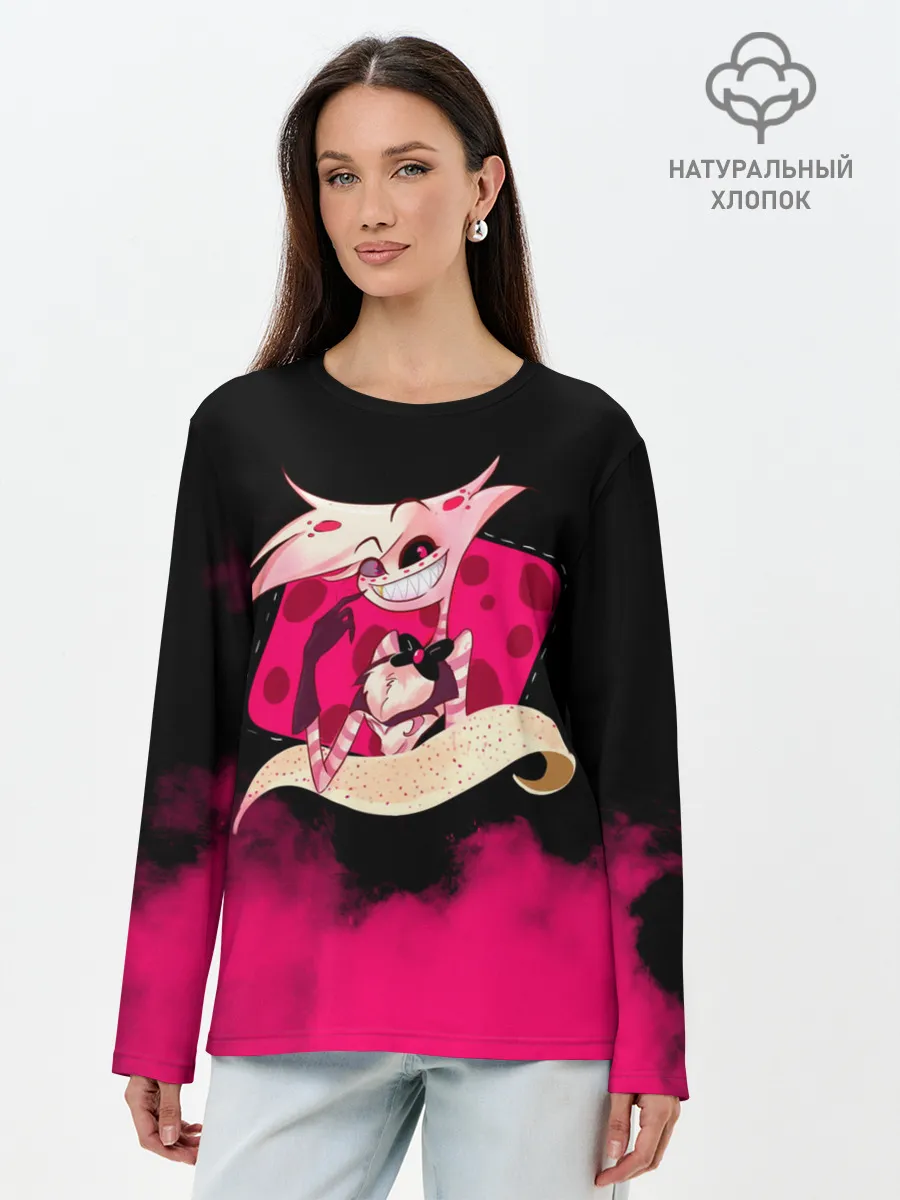 Лонгслив женский. Хлопок / Hazbin Hotel