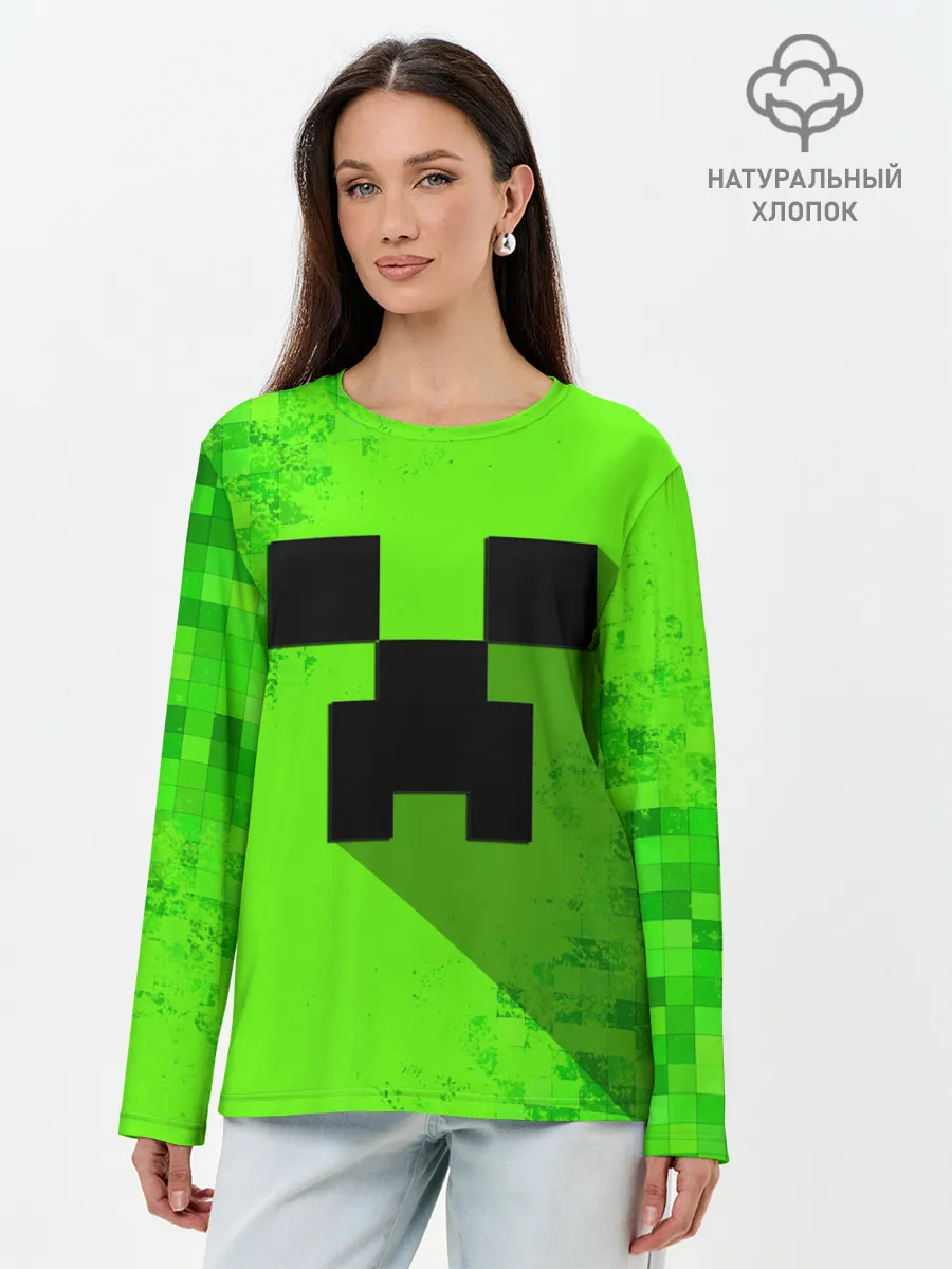 Лонгслив женский. Хлопок / MINECRAFT