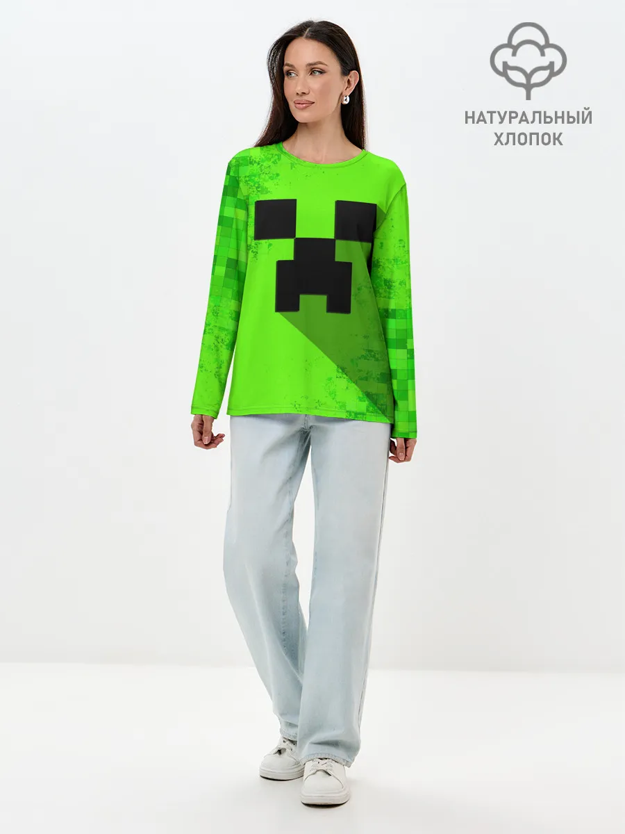 Лонгслив женский. Хлопок / MINECRAFT