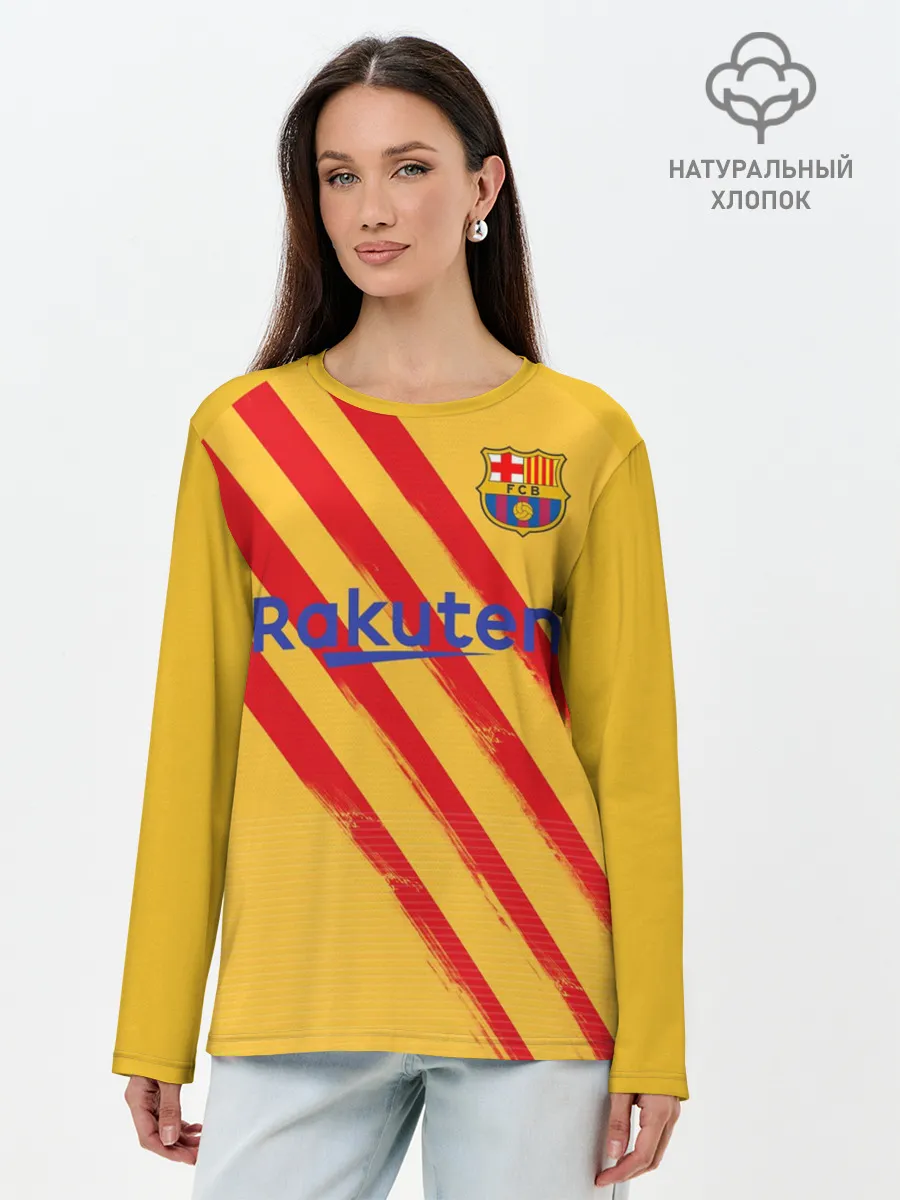 Лонгслив женский. Хлопок / Barcelona 4-th kit 19-20