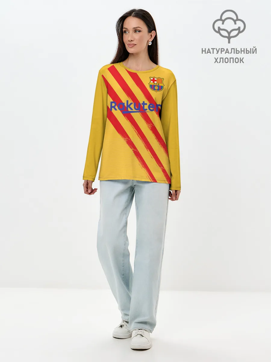 Лонгслив женский. Хлопок / Barcelona 4-th kit 19-20