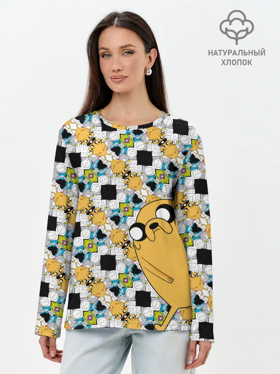 Лонгслив женский. Хлопок / Jake Adventure Time
