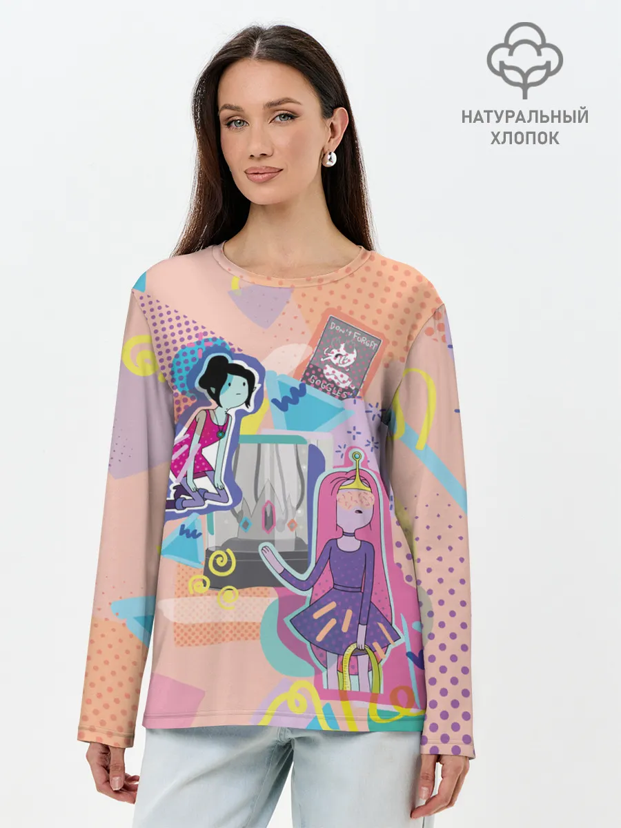 Лонгслив женский. Хлопок / Принцесса Бубльгум и Марселин