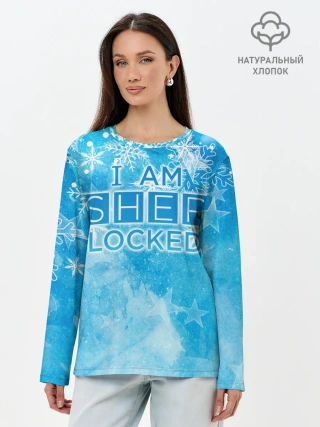 Лонгслив женский. Хлопок / Новогодний Sherlock