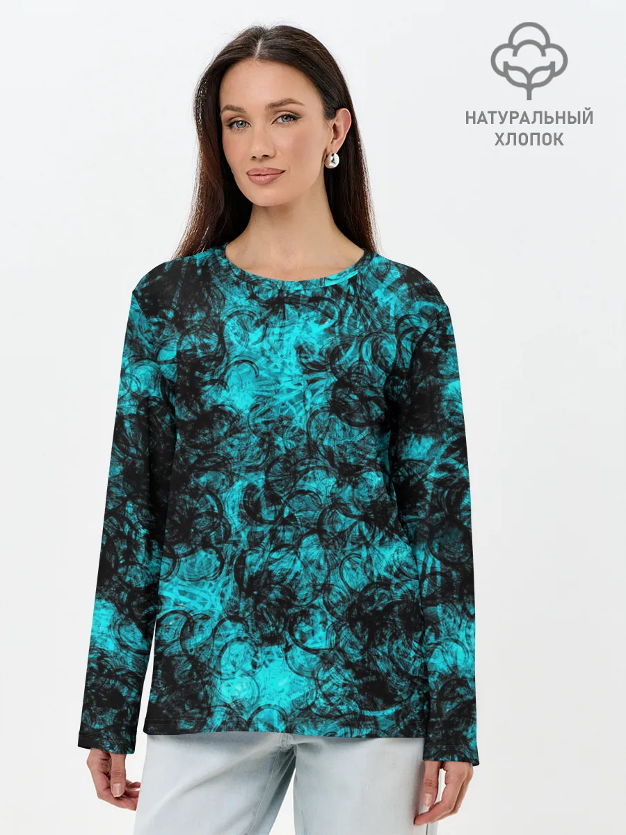 Лонгслив женский. Хлопок / Узор