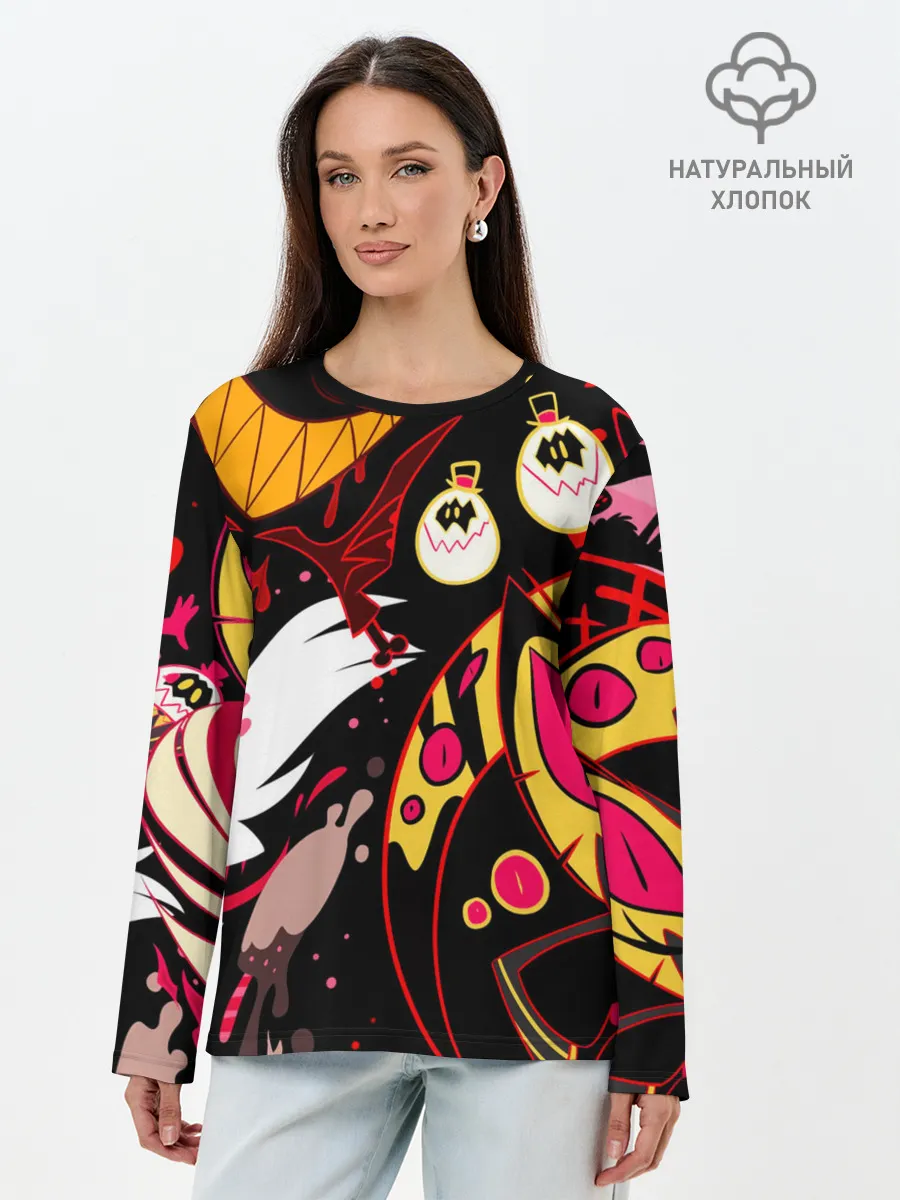 Лонгслив женский. Хлопок / Hazbin Hotel