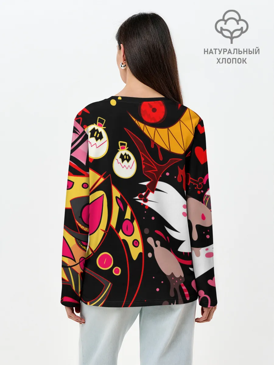 Лонгслив женский. Хлопок / Hazbin Hotel