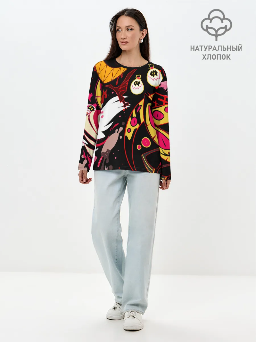 Лонгслив женский. Хлопок / Hazbin Hotel