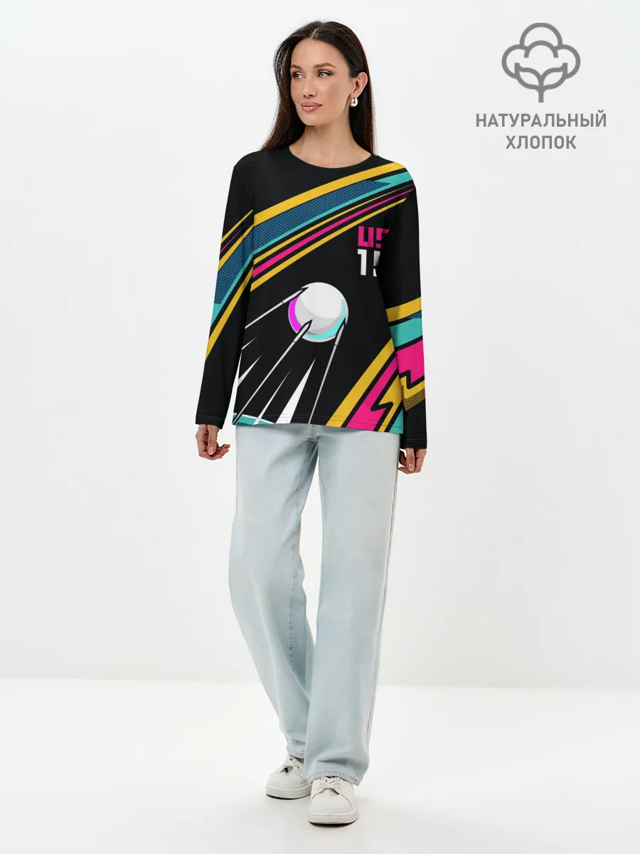 Лонгслив женский. Хлопок / спутник СССР 1957