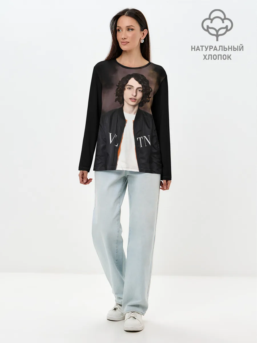Лонгслив женский. Хлопок / finn wolfhard