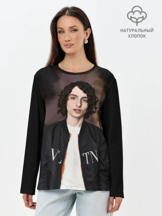 Лонгслив женский. Хлопок / finn wolfhard