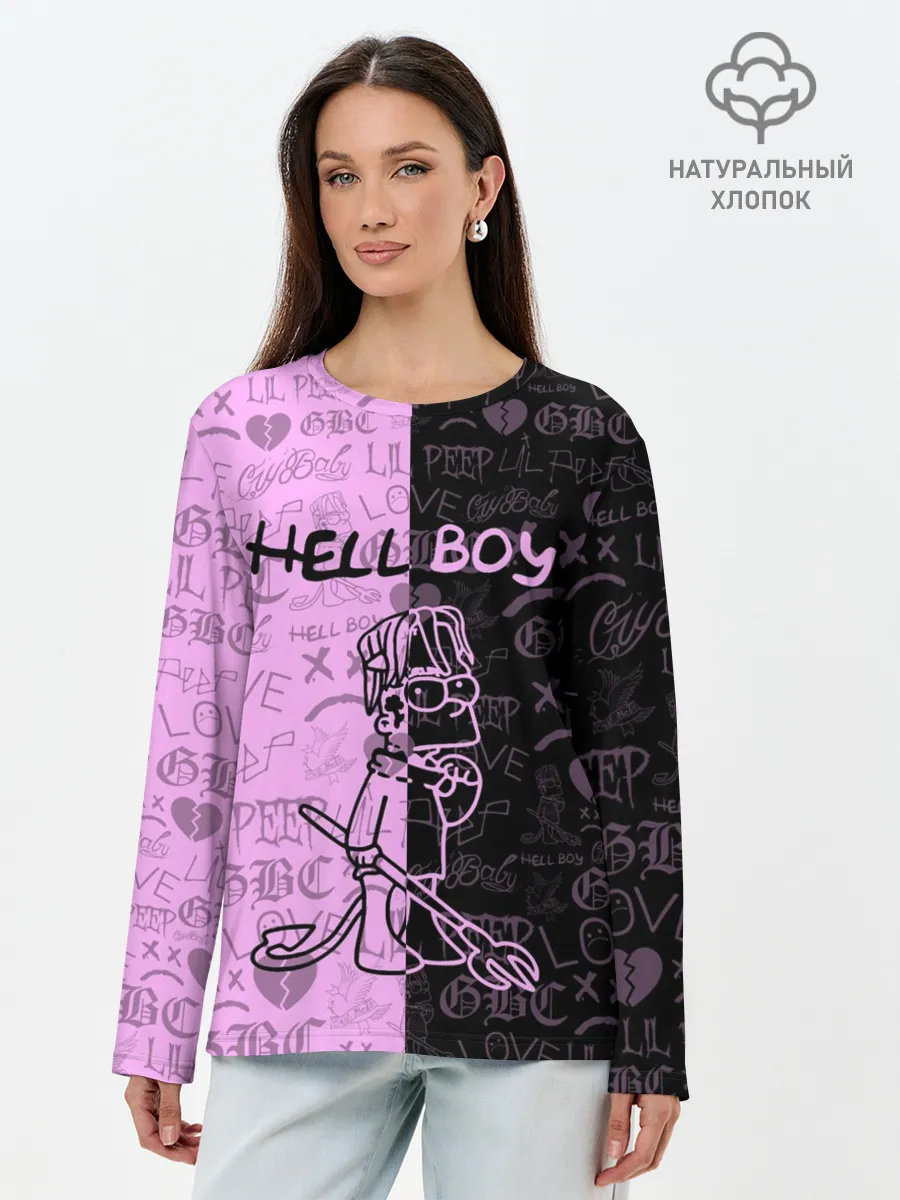 Лонгслив женский. Хлопок / LIL PEEP HELL BOY
