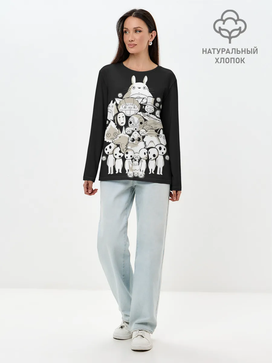 Лонгслив женский. Хлопок / Герои Миядзаки