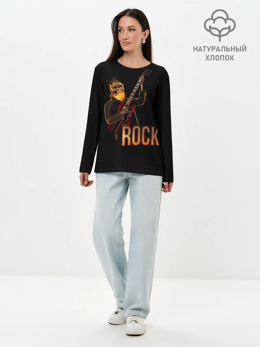 Лонгслив женский. Хлопок / rock