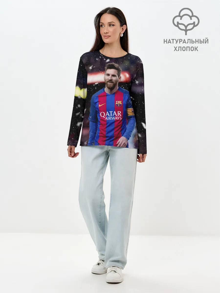 Лонгслив женский. Хлопок / Leo Messi
