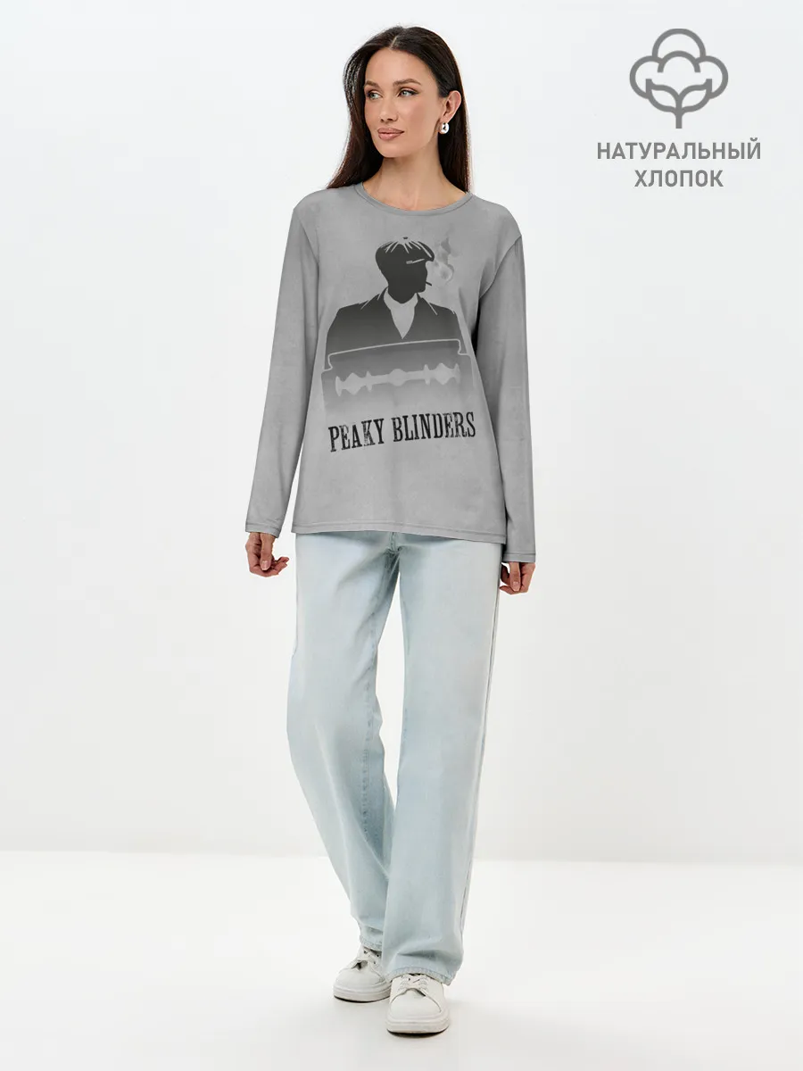 Лонгслив женский. Хлопок / Острые козырьки