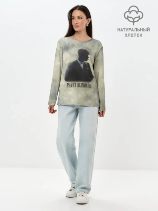 Лонгслив женский. Хлопок / Острые козырьки