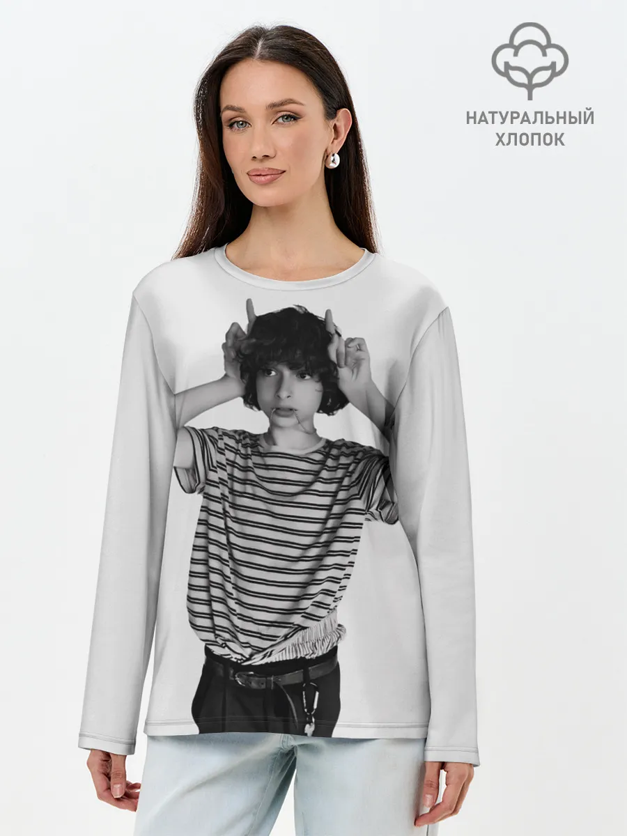 Лонгслив женский. Хлопок / finn wolfhard