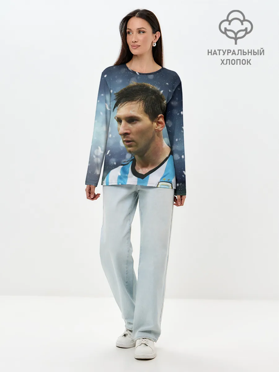 Лонгслив женский. Хлопок / Лео Месси