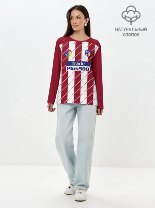 Лонгслив женский. Хлопок / Альваро Мората Атлетико