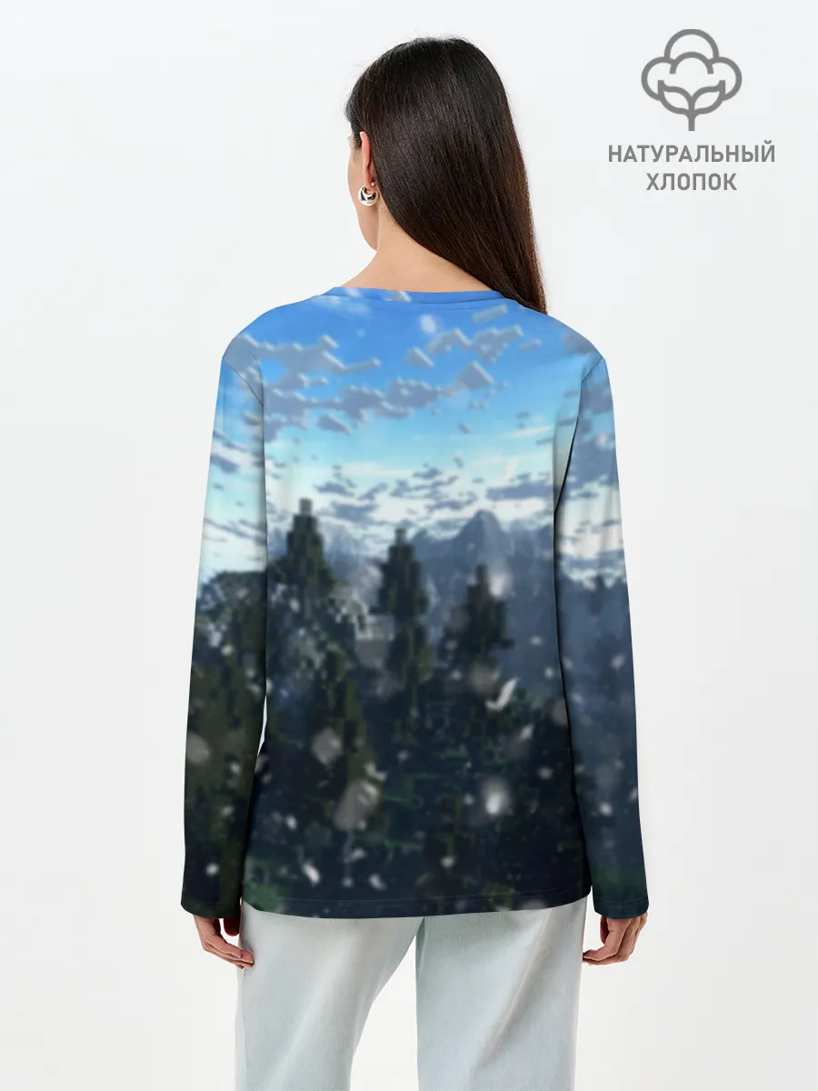 Лонгслив женский. Хлопок / Minecraft / Майнкрафт