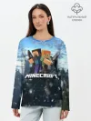 Лонгслив женский. Хлопок / Minecraft / Майнкрафт