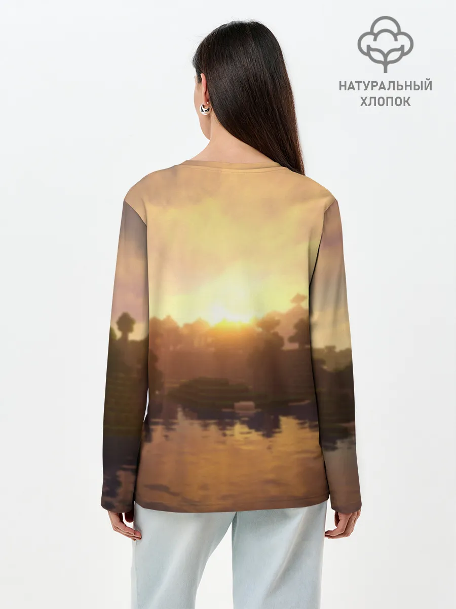 Лонгслив женский. Хлопок / Minecraft / Майнкрафт