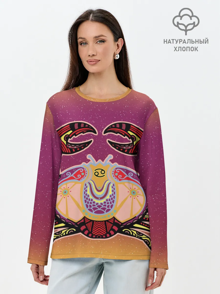 Лонгслив женский. Хлопок / Рак