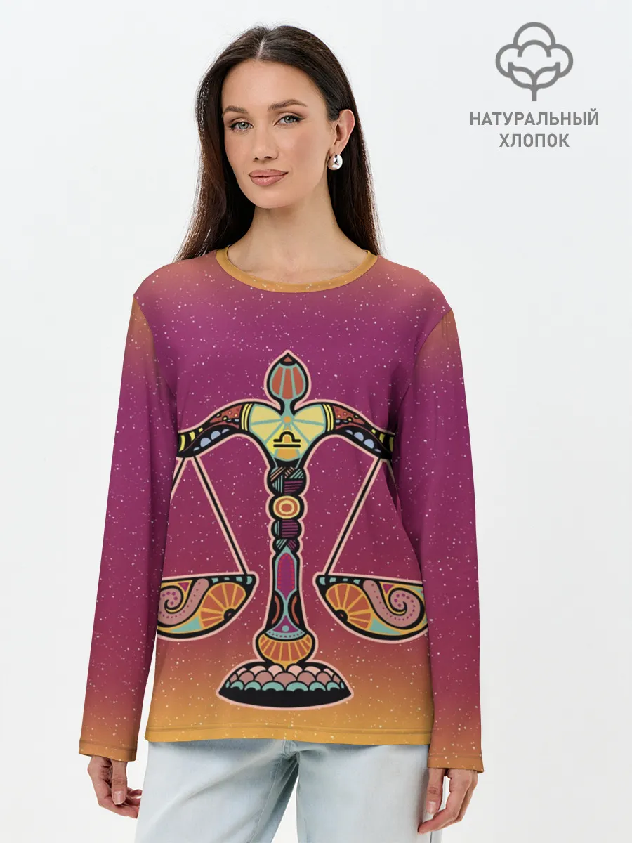 Лонгслив женский. Хлопок / Весы