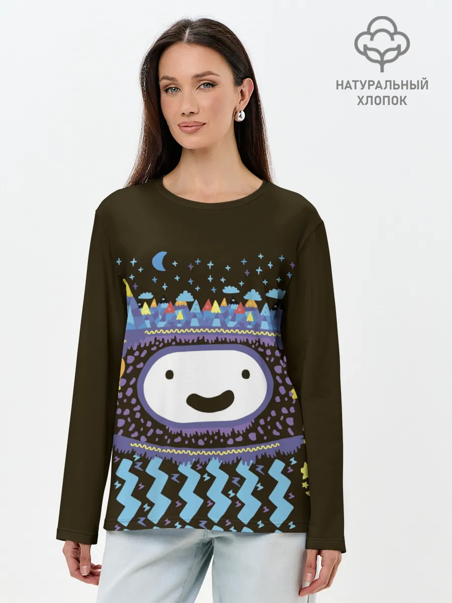 Лонгслив женский. Хлопок / Время приключений Snow