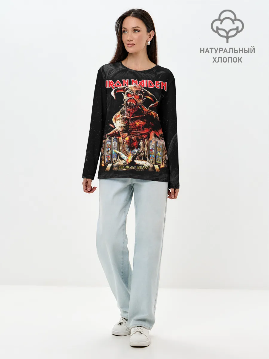 Лонгслив женский. Хлопок / Iron Maiden
