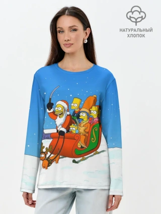 Лонгслив женский. Хлопок / Simpsons New Year