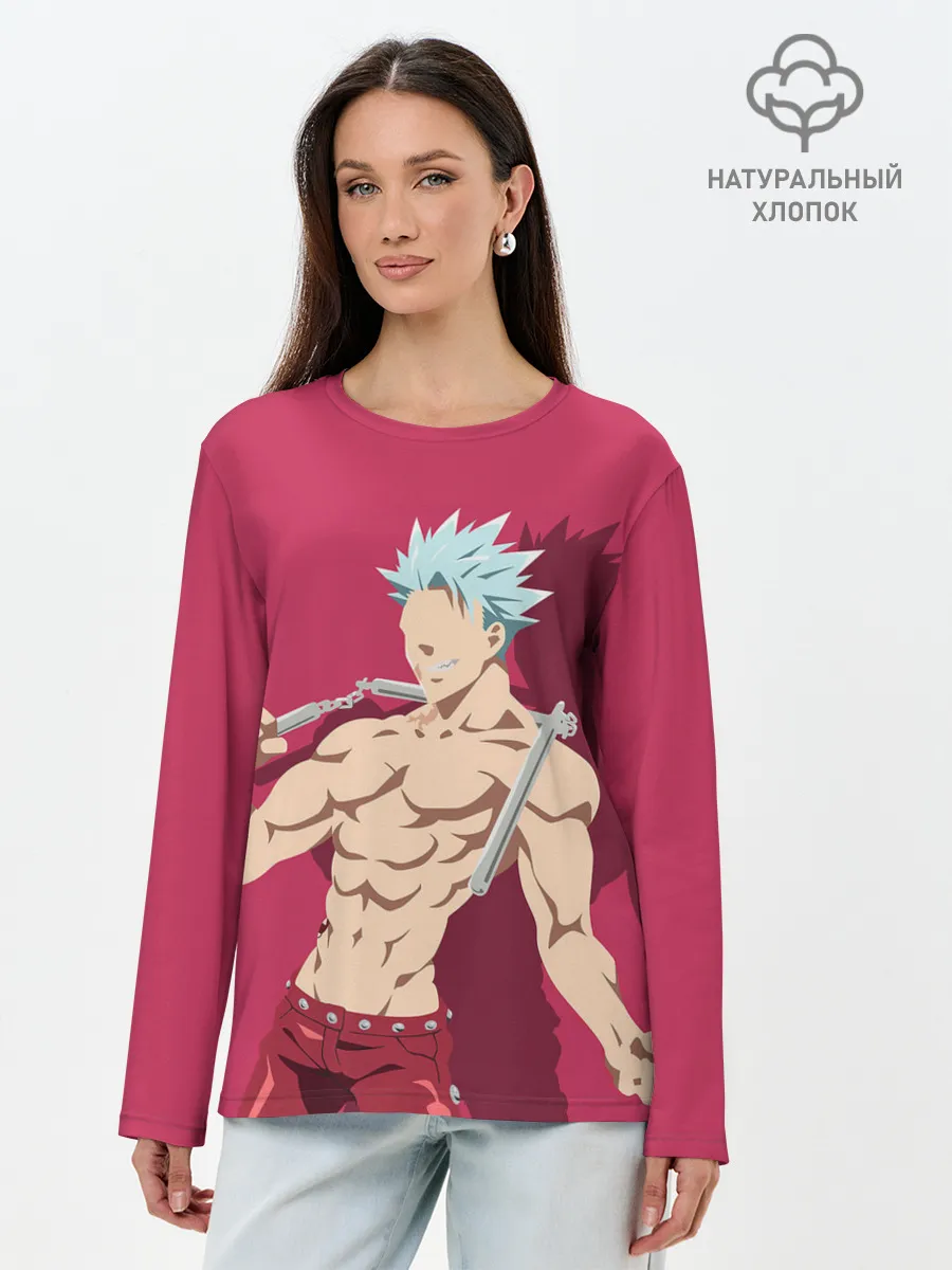 Лонгслив женский. Хлопок / Ban тень