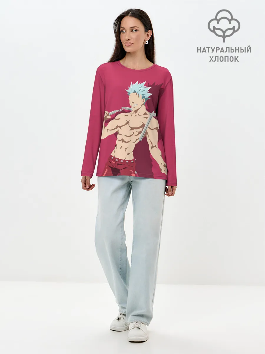 Лонгслив женский. Хлопок / Ban тень