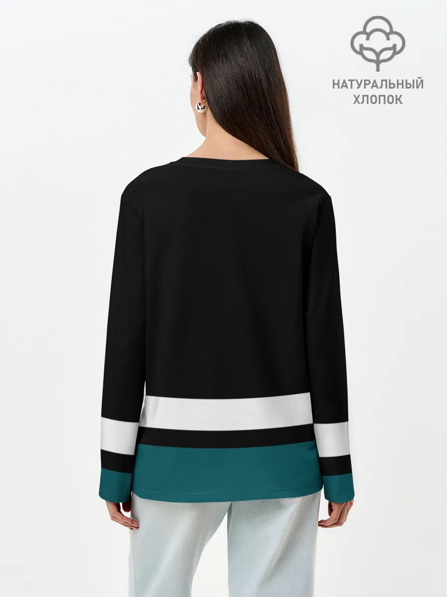 Лонгслив женский. Хлопок / Сан-Хосе Шаркс