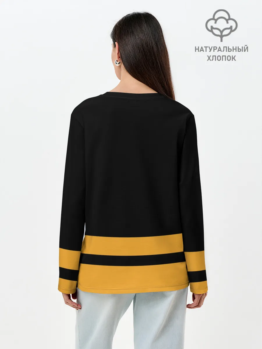 Лонгслив женский. Хлопок / Бостон Брюинз НХЛ