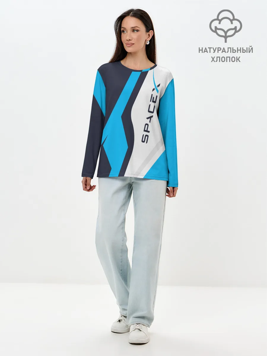 Лонгслив женский. Хлопок / SpaceX