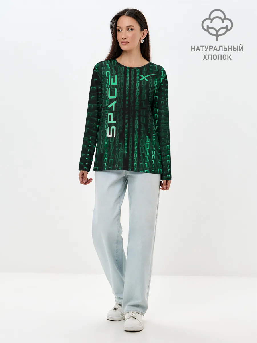 Лонгслив женский. Хлопок / SpaceX