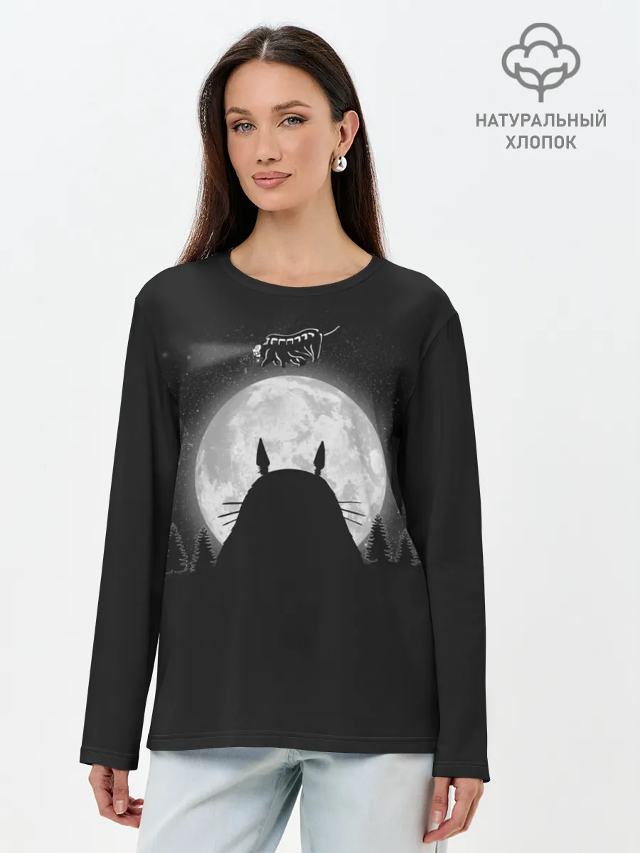 Лонгслив женский. Хлопок / Лунный Тоторо