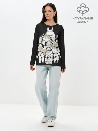 Лонгслив женский. Хлопок / Totoro