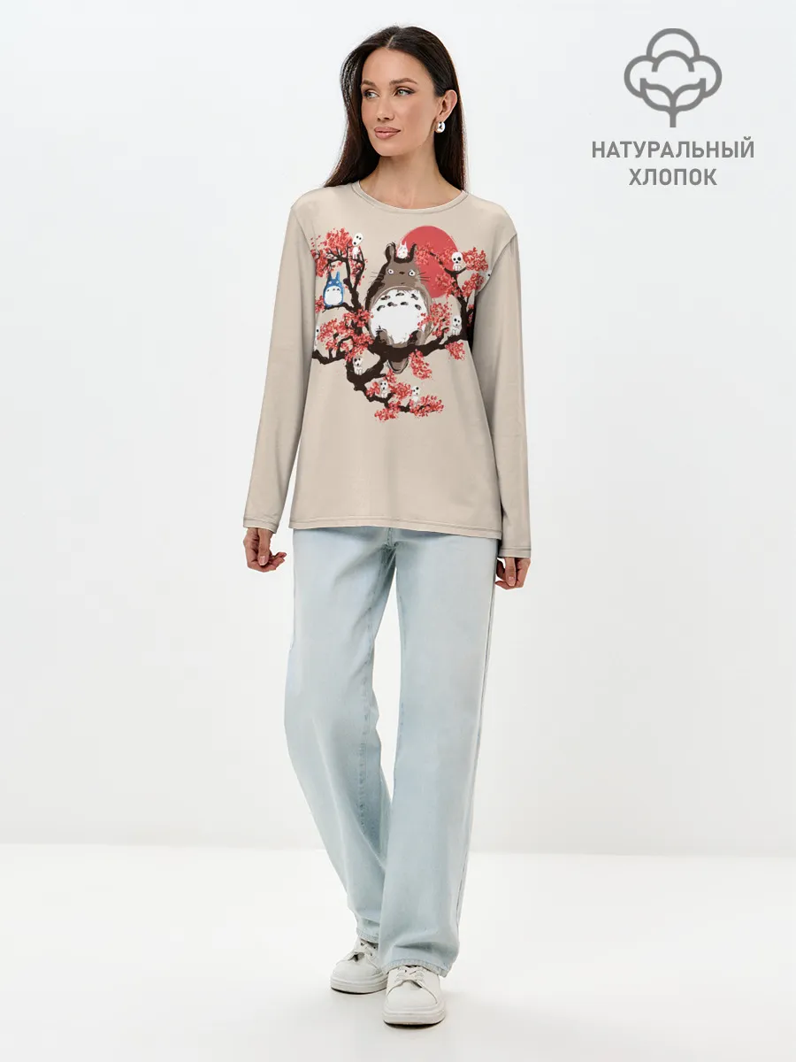 Лонгслив женский. Хлопок / Totoro